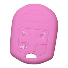 Silicone Key Fob Cover, Remote Key Protector Fit for Ford Edge Expedition Explorer F-150-450 2011-2016, 3 Buttons Key Fob Cover Protector for 164-R8070 CWTWB1U793 (Pink)