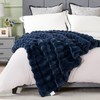 JONIYEAR Soft Fuzzy Oversized Bubble Faux Rabbit Fur Throw Blanket