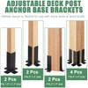 4Pcs Adjustable Post Anchor Brackets Kit, Fit 1.5x1.5, 2x2, 2x4,