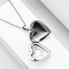 2 Pieces Heart Shaped Pendant Necklace, Photo Necklace, Vintage Necklace,