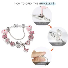 Mouse Charm Bracelet Girl Jewelry Gift for Daughter and Granddaughter (12, 20)