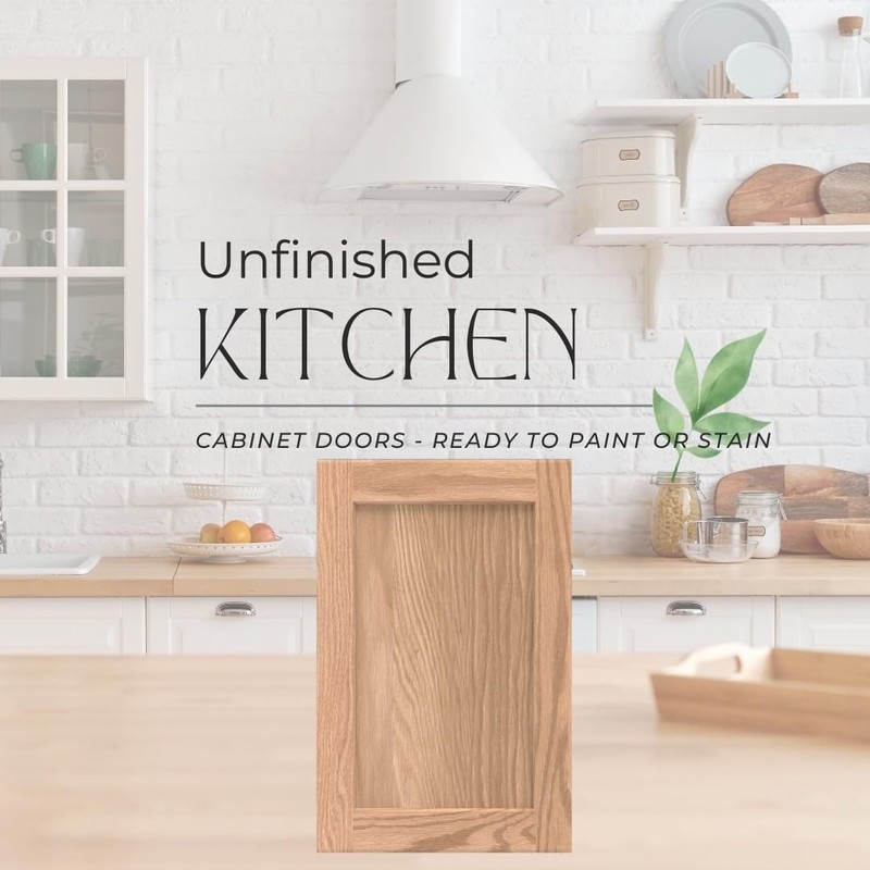 ONESTOCK 14.75W x 23H Unfinished Oak Kitchen Cabinet Door Replacement,