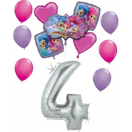SHIMMER AND SHINE Happy 4th Birthday Party 12 pc Balloons Decoration Supplies by Anagram