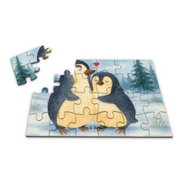 Mr. & Mrs. Panda Puzzle Penguin Hugging Design 24 Pieces - Gift, Love, Crush, Engagement, Couple, Hug in Love, Wedding Anniversary
