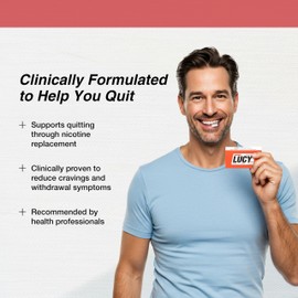 LUCY™ Nicotine Gum 4mg, 100 Count, Cinnamon - Health Canada Natural Health Product NPN 80108821 - NRT Stop Smoking Aid, Reduce Withdrawal Symptoms & Cravings