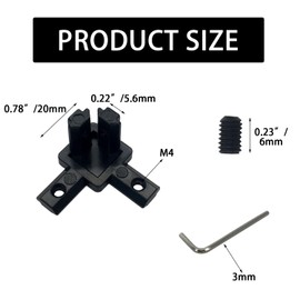 ANPTGHT 8Sets 2020 Series 3-Way End Corner Bracket Solid Connectors, Aluminum Extrusion Hardware Tri Connector with Screws＆Wrench for 6mm Slot Extruded Aluminum Profile Accessories(Black)