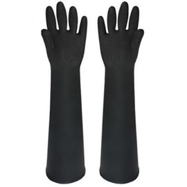 bath & bath Rubber Gloves, 23.6 inches (60 cm), Long, Thick, Sandblasting, Plating, Disinfection, Cleaning, Work (Black)