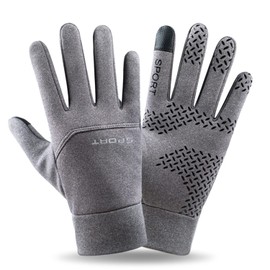 f-min Outdoor Gloves (Smartphone Compatible), Cold Weather Gloves, Unisex, gray