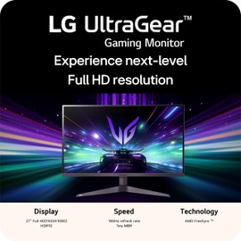 LG 27GS40W-B 27-Inch Ultragear FHD (1920 x 1080) Gaming Monitor, 180Hz, HDR10, AMD FreeSync, HDMI, DisplayPort, H/P Out, Black
