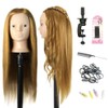 Hairdressing Head Makeup Head with Doll Head Stand, 80% Real