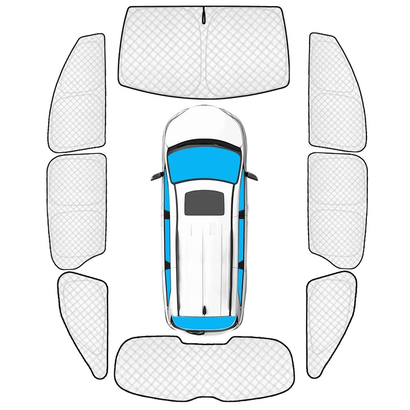 KMF 8pcs Thicken Full Sun Shades for Toyota Sienna 2021-2025