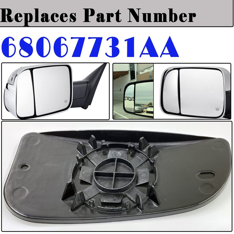 68067731AA Ram Driver Side Lower Glass Compatible with 2009-2020 Dodge