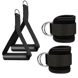 Ankle Straps & Exercise Handles for Cable Machinesr Attachments Gym Glute Workouts Kickbacks, Home Gym Accessories, Pilates Equipment