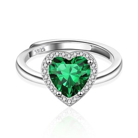 ALEXCRAFT Women's 925 Silver Rings with Cubic Zirconia Jewellery for Women Girlfriend Mum Girls, Metal, Cubic Zirconia