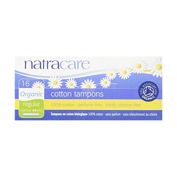NATRACARE Organic Regular Tampons with Applicator ,16 Count (Pack of 3)