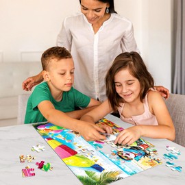 Puzzles for Kids Ages 4-8 6-8 8-10 Year Old and Seniors - Funny Cats Puzzle Beach Kitten Jigsaw Puzzles, 100 Piece Puzzle for Toddler Children Learning Educational Puzzles Toys for Boys and Girls