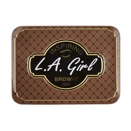L.A. Girl Inspiring Brow Kit, Dark and Defined (Dark), Brow Wax 0.035 oz., Brow Powder 0.15 oz., Includes Tweezers and Dual Ended Brush with Spoolie