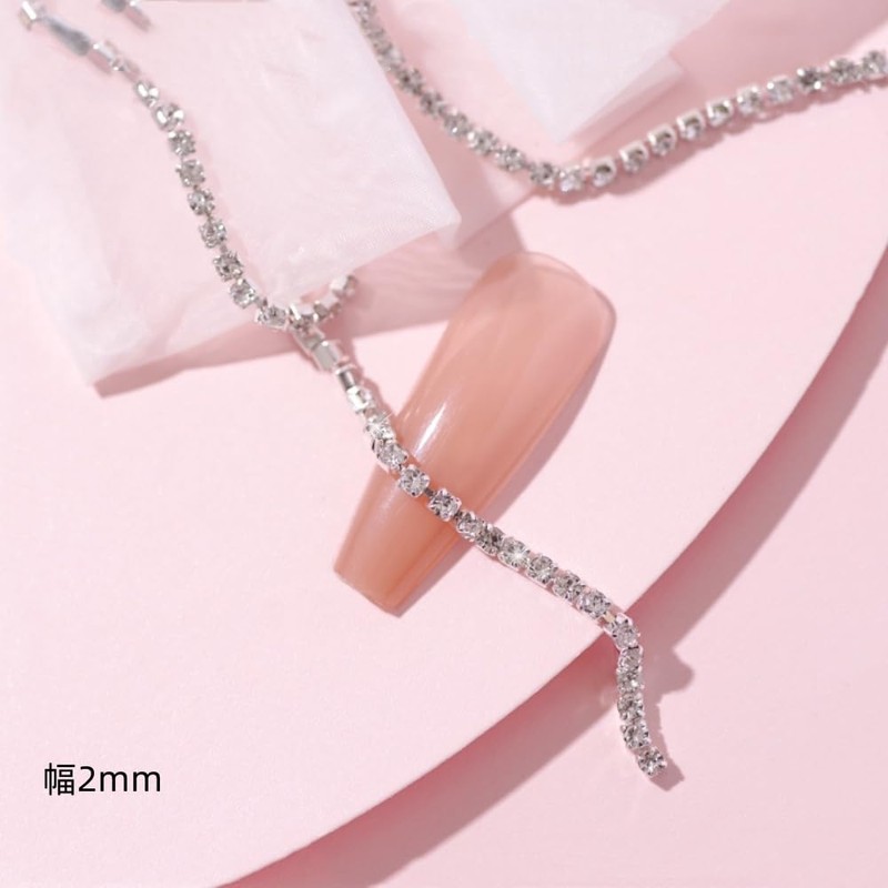 Yuzhiye Nail Parts Stone Chain 1.5mm 2mm 4pcs 200cm Rhinestone