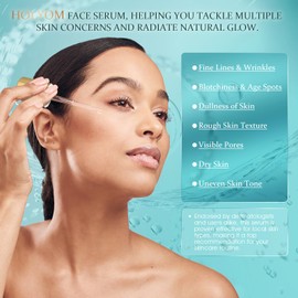 HOLYOM Anti Aging Face Serum - Facial Serum for Wrinkles & Fine Lines Hydrating and Moisturizing, 1.18 Fl Oz