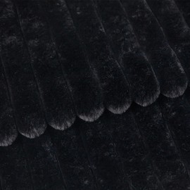 Mandioo Pack of 2 Decorative Cushion Covers 30cm x 50cm Faux Fur Striped Plush Soft Throw Pillow Covers Pillow Cases Bedroom Living Room Sofa Home 24x24 Inch Black