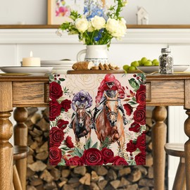 Artoid Mode - Camino de mesa de carreras de caballos Kentucky Derby, decoración de mesa para fiestas en el hogar, 13 x 36 pulgadas