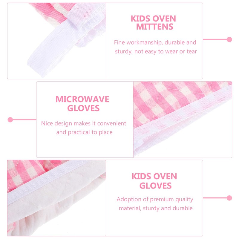 Oven Mitts for Kids Christmas Kitchen Gloves Baking Tool Microwave