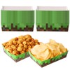 BOXOB 50pcs Party Food Trays, Brown and Green Miner Theme