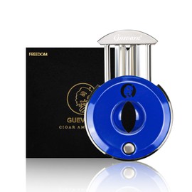 V-Cut Cigar Cutter - V-Shaped Stainless Steel Blade Cigars up to a Large 60+ Ring Gauge - Ergonomic Design & Gift Box Included (Blue)