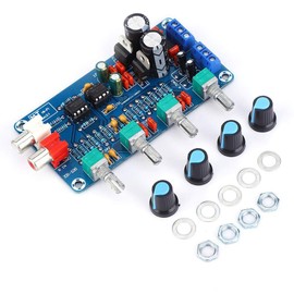 Doble AC 12V-18V NE5532 Preamplificador Tablero de tonos HIFI Amplificador estéreo Control de volumen 4 canales Agudos Mediante Volumen de graves