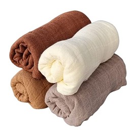 Pippi Muslin Cloths Pack of 4 Burp Cloths Organic Cotton (Earth Colours) 65 x 65 cm