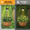 2 Packs Hanging Planters Basket for Outdoor Plants, Solar Powered