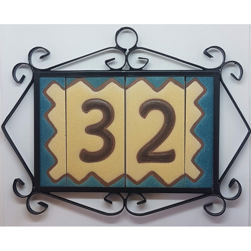 House Numbers Ceramic Numbers & Letters Rustic Design Tile Size