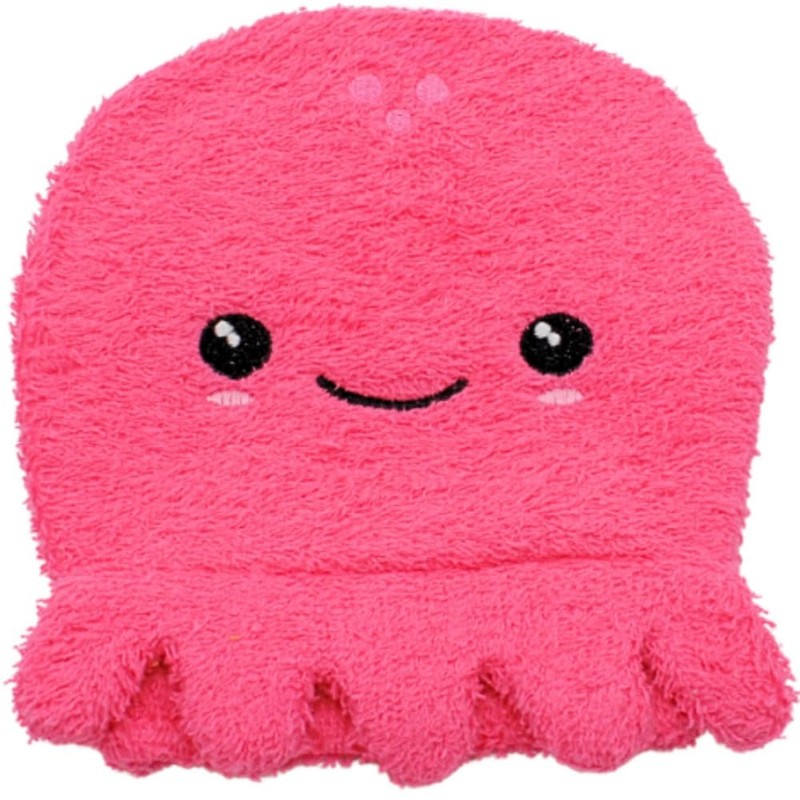 Dekohelden24 Pink Octopus Wash Mitt Children's Wash Mitt Size H/W