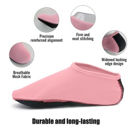 FANWINKJ Water Socks,Yoga Socks, Anti-Slip Breathable and Stylish Water Socks for Beach, Sports, Surf, and Swim, Men and Women,Pink-XL