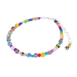 Miniblings Pearl Anklet Anklet Band Chain Beach Summer Colourful Beads Handmade Fashion Jewellery I Summer Beach Summer Jewellery, Plastic Metal, Pearl