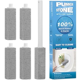5 Packs Pumice Cleaning Stone with Extra Long Handle, Pumice Stone for Toilet Bowl Clean for Cleaning Toilets, Bathtubs, Grills, Swimming Pools, Sinks