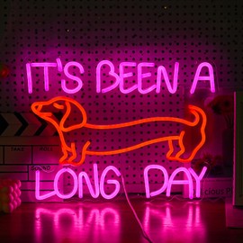 LIUOZHTEA Dimmable Pink Dachshund Neon Sign - LED Light Up Wall Decor for Bedroom, Party Decor Gift for Dog Lovers (16.5*12.6In)