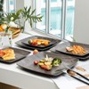 Melamine 12pcs Classic Square Dinnerware Set, Concise Plates and Bowls