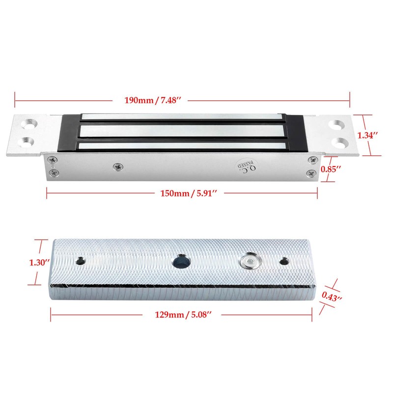 Recessed Magnetic Lock for Access Control, 180KG 350lbs Holding Force