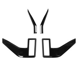 TOTMOX (Glossy Black) Front Fender Side Air Vent Outlet Trim Cover Exterior Front Air Outlet Vent shapeing Cover Kit Compatible with Ford F150 F-150 2021-2022