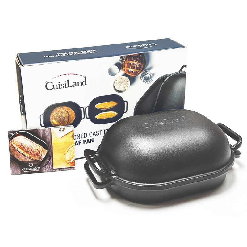 Cuisiland Large Heavy Duty Pre-seasoned Cast Iron Bread & Loaf