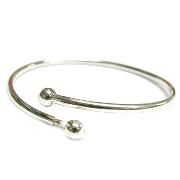 Sterling Silver Flex Bangle Cuff Bracelet with Screw End For