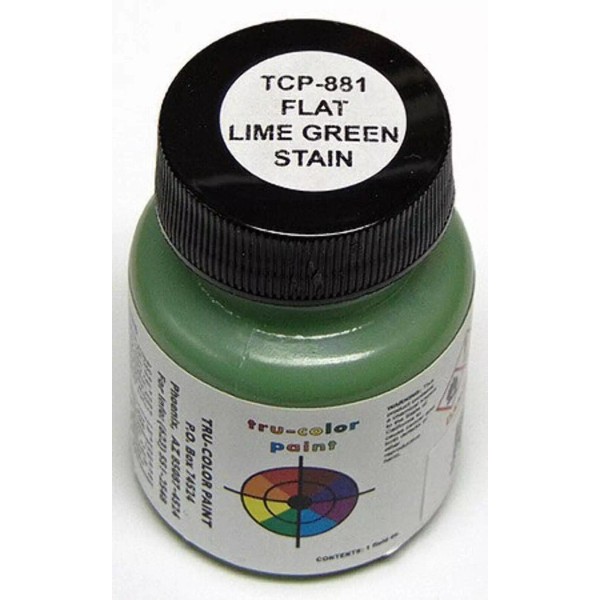 Tru-Color 881 Brushable Flat Lime Green Stain 1 oz. Acrylic