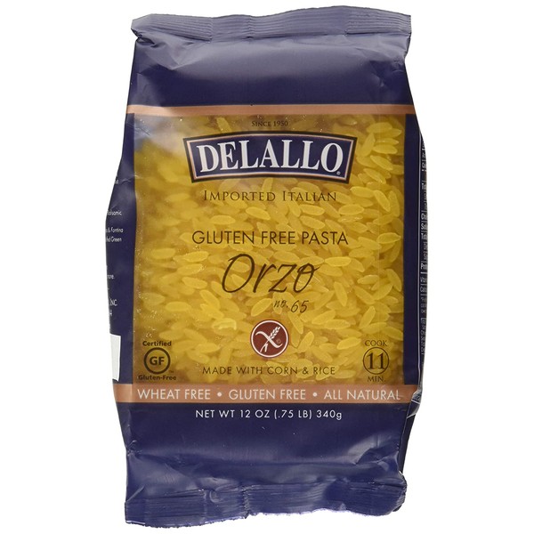 DeLallo Corn and Rice Orzo Pasta 12 Ounces (Pack of 3)