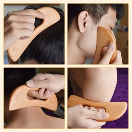 Doyime Massage Board Massage (Set of 2) Promotes Blood Circulation, Massage Board, Facial Beauty Device, Scraping Board, Easy to Hold, Wooden, Full Body Facial Beauty Device, Portable, Unisex, Unisex