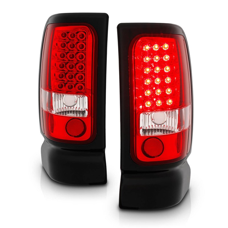 AmeriLite Red/Clear LED Brake Tail Lights Set For 94-01 Dodge