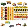 MORAINJAY 36Pcs Construction Vehicles Slap Bracelets and 50Pcs Stickers,Slap Bands