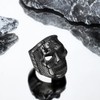 Black Skull Head with Sun Ring Stainless Steel Gothic Punk