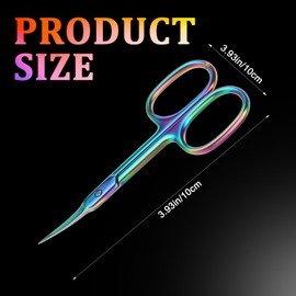 Curved Cuticle Scissors Extra Fine Precision Nail Skin Trimmer Professional Stainless Steel Manicure Scissor Small Cutters with Pointed Tip for Eyebrow Eyelash