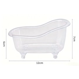 Ghwei Clear Mini Bathtub Sundries Storage Box Jewelry Storage Box Makeup Organizer Container Desktop Storage, Makeup Holder
